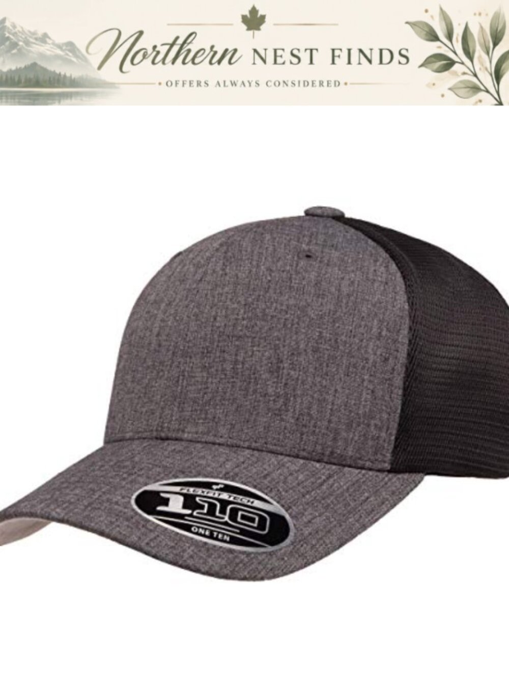 Men's Stretch Mesh Trucker Cap 6-Panel Mid-Profile Curved Visor Baseball Hat